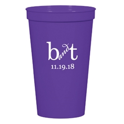 Personalized Plastic Stadium Cups, Wedding Plastic Cups, Custom Party Cups,  Monogramed Stadium Cups, Custom Cups, Personalized Favors 