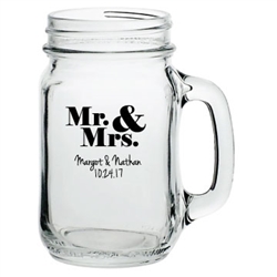 Mr & Mrs Mason Jar Toasting Glasses